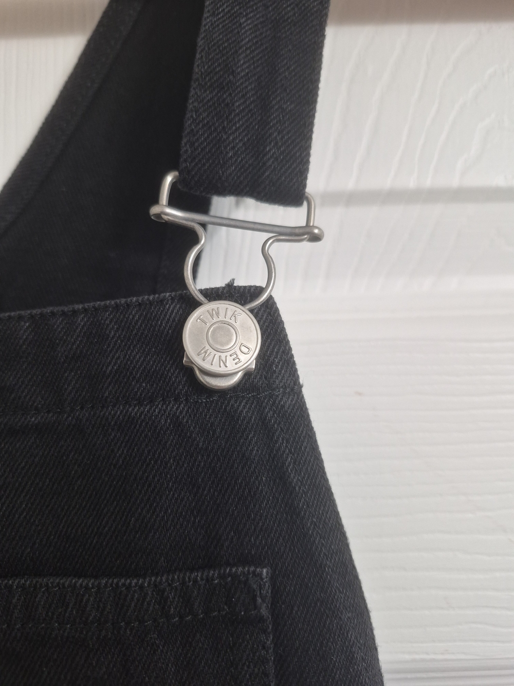 Simons Twik Black Denim Overall Dress with Bib - Picture 3 of 8